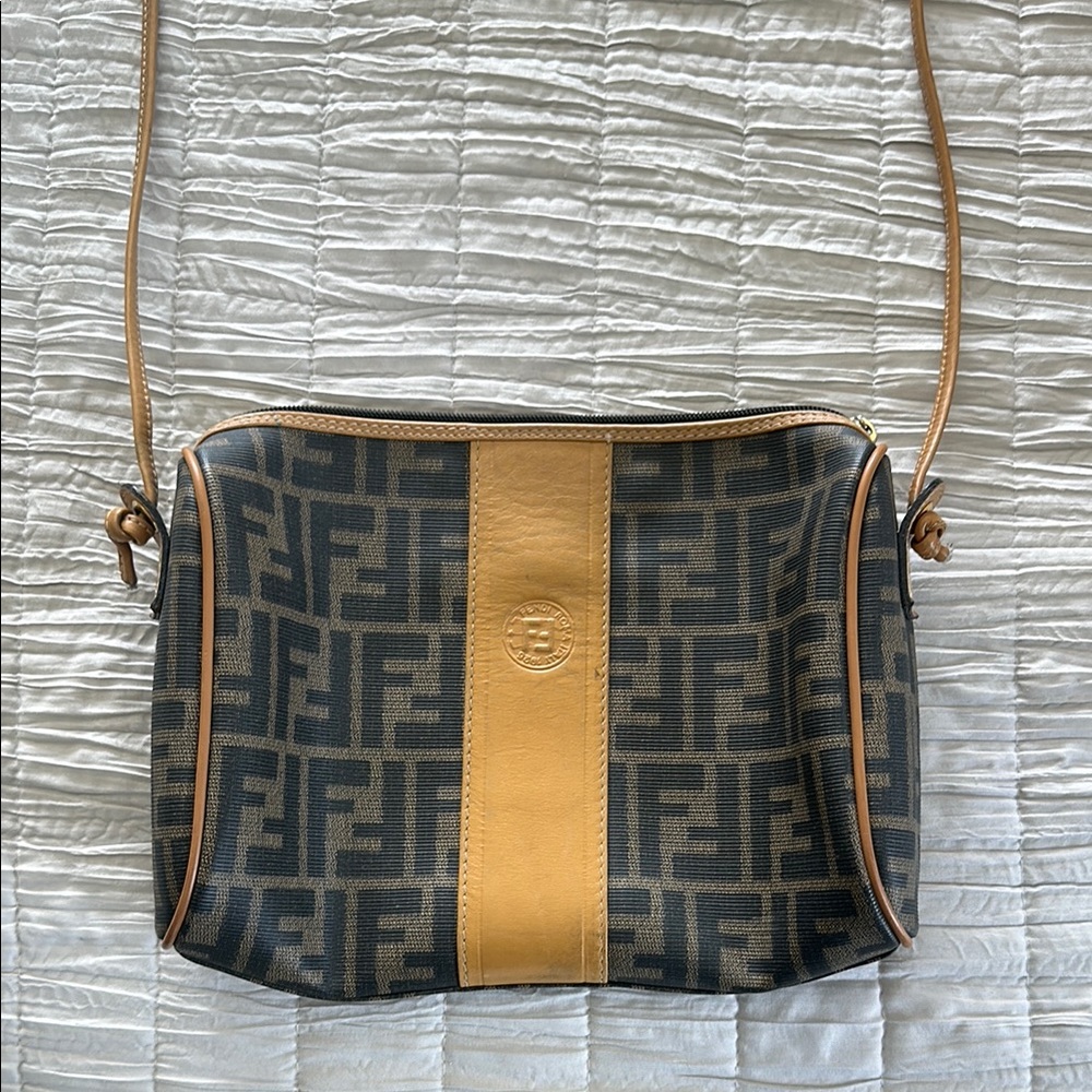 COPY - Fendi Crossbody Bag with Tan and Black Design